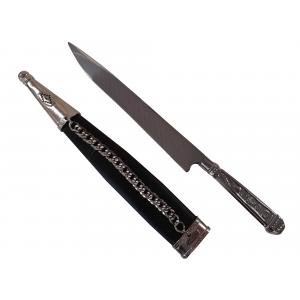Faca Inox 9" Cabo Inox B.couro C/ponteira
