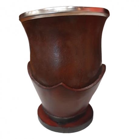 Cuia Rustica C/sup Couro Bocal Inox