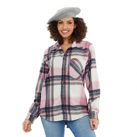Camisa Flanela Ml Xadrez Rosa