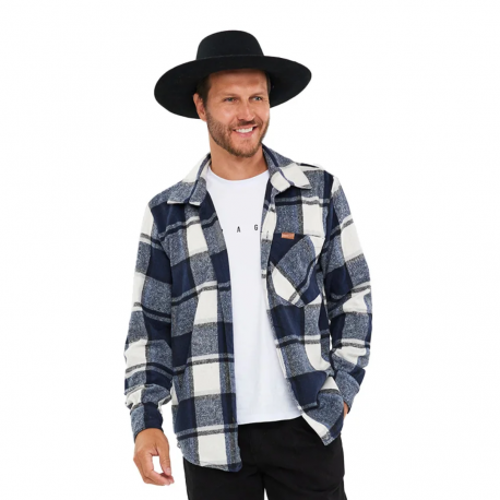 Camisa Flanela Ml Xadrez Azul