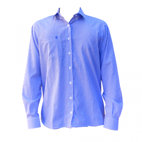 Camisa Masc. Ml Xadrez Branca/azul