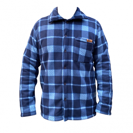 Casaco Masc. Sherpa Xadrez Azul