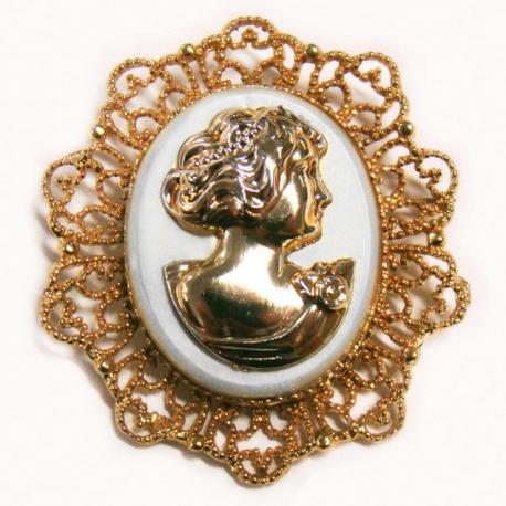 Camafeu Rendado Gr Ouro Branco Ouro