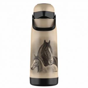 Garrafa Térmica Magic Pump 1,8l Bege Cavalos  